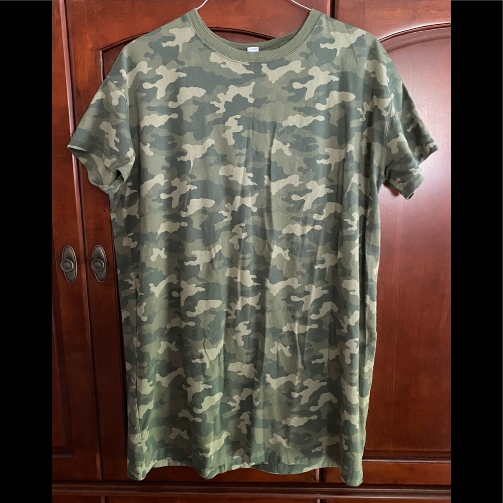 Old Navy Camo Long T-Shirt Dress